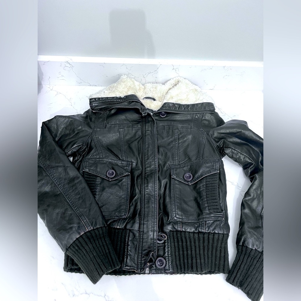 faux leather jacket